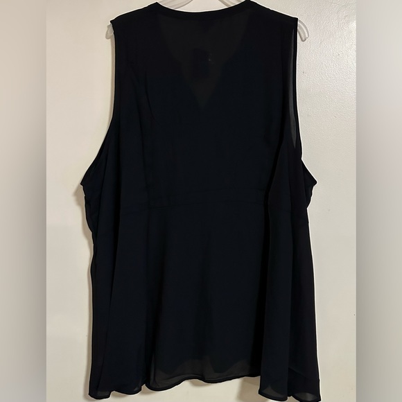 Torrid Peplum Georgette Button-Front Tie-Front Blouse Women’s Size 6X Black - Picture 6 of 11